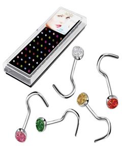 Acier en acier inoxydable os nez étalon perçage de boucles d'oreille narines percings argent couleur nez anneau de forme de corps bijoux bijoux piercings2855450