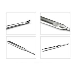 Roestvrijstalen cuticle remover zilver Dead Skin Cuticle Duwer Trimmer Pedicure Nagelgereedschap Dikke concave handgreep Push Knife2.Pedicure cuticle duwer