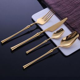 Roestvrijstalen bestek set servies gouden mes lepel en vork sets servies Koreaans eten bestek keukenaccessoires