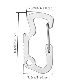 Acier inoxydable D Forme Carabiner Outdoor Carabiner Coip de serrure de serrure LEVER REMARRE À MARCHE CLÉSUILLE CLIOTER BOTTE OUTOL EDC