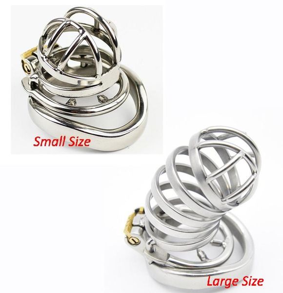 Cage de dispositif en acier inoxydable Super petite bite Cage Penis Lock Cage avec anneau de bite anti-off Fetish Erotic Sex Toys for Men6619172