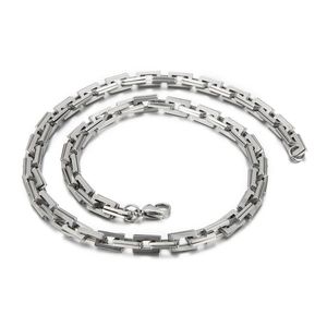 Roestvrijstalen dubbele rechthoekige linkketting ketting voor heren vrouwen 7 mm 18-26 inch zilveren papierclip choker ketting