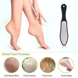 Roestvrijstalen dubbele zijdevoet bestanden harde huid voeten pedicure rasp scrubber voetbestand callus remover slijpvoet huidverzorging