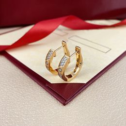 pendientes de acero inoxidable diseñadores de joyas diseñador de oro grueso boda joyería de lujo diamante completo oro blanco cristal plateado ohrringe arete de aro grande