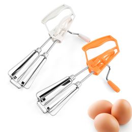 Roestvrijstalen eihulpmiddelen Handmatige handheld Whisk Egg Beatter Rotary Mixer Keuken Blender Koken Tool XBJK2203