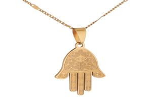 Collier avec pendentif en acier inoxydable, œil égyptien de bonne chance, Fatima Hamsa, chaîne tendance, bijoux 4827018