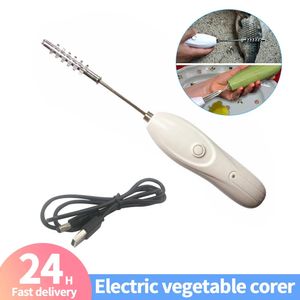 Roestvrijstalen elektrische schaal schraper groente corer slicer spiraal snijder fruit corer peeler stengel removerbladen keukengereedschap 231221