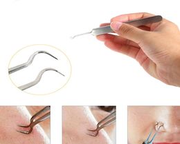 Roestvrijstalen facia acne naald blackhead verwijderingsnaald pincet pincet face care schoonheid reparatie gereedschap clip acne remover reinigingsgereedschap1264354