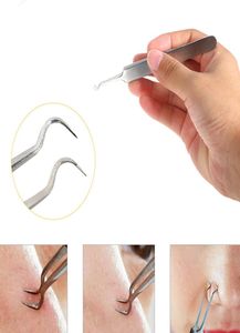 Acier en acier inoxydable acné aiguille de retrait noir Tweezers Tweezers Face Care Beauty Repair Outils Clip Acné Remover Nettoying Tool8051924