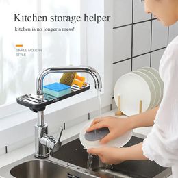 Support de robinet en acier inoxydable, égouttoir d'évier de cuisine, panier de vidange d'éponge, évier de rangement réglable, artefact égouttoir à vaisselle 240118