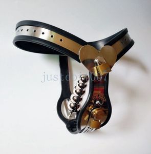 Chastity Devices Stainless Steel Female Chastity Belt Device Pants Back SPLIT Plug Removable #T09