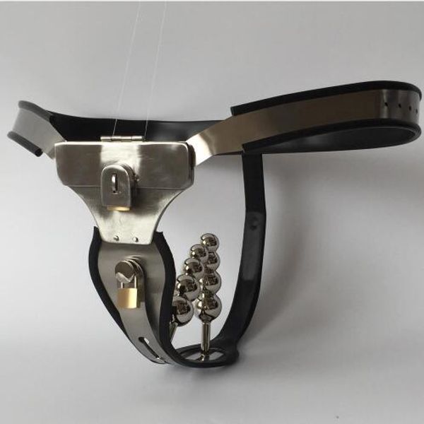 Dispositivos de castidad Cinturón femenino de acero inoxidable con tapón anal Sextoys Adultos para mujeres BDSM Bondage Mujer Cinturones de castidad dispositivo juguetes sexuales