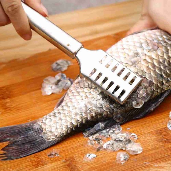Brosse à peau de poisson en acier inoxydable, couteau à écailles de poisson, grattoir rapide, grattoir de pêche, éplucheur de fruits de mer, outils de cuisine HKD230810