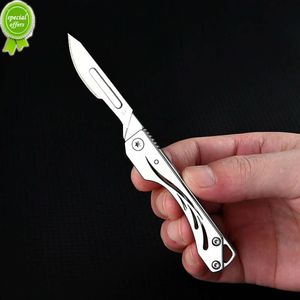 Roestvrij staal opvouwbaar kunstmes Carving Flower Paper Cutting Knife Portable Sharp Vervangbaar mes Opening Delivery Box Tools