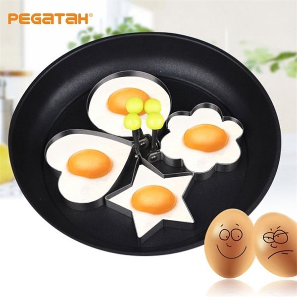 En Acier Inoxydable Fried Egg Pancake Shaper Omelette Moule En Forme De Coeur Fried Egg Maker Petit Déjeuner Cuisson Modèle Cuisine Accessoires 220517