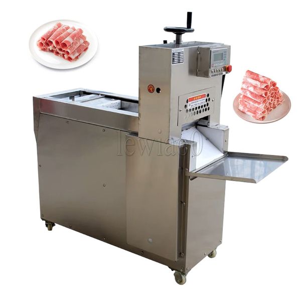 Carne de acero inoxidable carne congelada con rollo de cordero CNC Máquina de corte de cordero de cordero de doble corte CNC