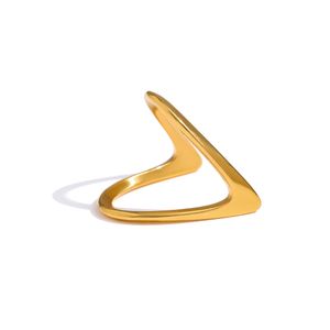 Roestvrijstalen geometrische ringen vrouwen minimalistisch metaal golden vinger ring waterdichte sieraden cadeau