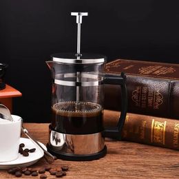 Roestvrijstalen glazen theepot cafetiere Franse koffie thee percolator filter drukken plunjer 350 ml handmatige koffie espresso maker pot 240530