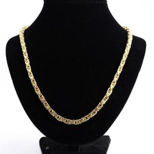 Roestvrij staal goud Byzantin Chain Men's Women's Unisex Fashion Necklace Charm2170