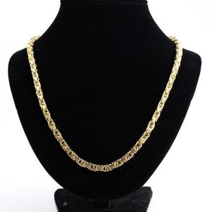 Roestvrij staal goud Byzantin Chain Men's Women's Unisex Fashion Necklace Charm289X