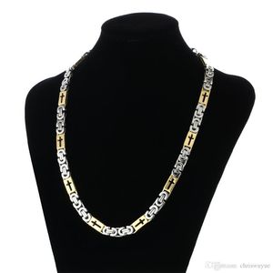 Rvs Gouden Byzantijnse Ketting Holle Kruis Metalen Ketting Mannen Gift Accessoire Hip Hop Sieraden Chaine Collier2206