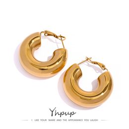 Acier inoxydable doré minimaliste boucles d'oreilles créoles tempérament mode charme bijoux à la mode pour les femmes fête