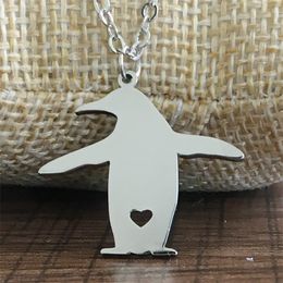 Edelstahl goldene Pinguin Anhänger Halskette Silber Liebe Tier Halskette Männer und Frauen Schmuck Valentinstag Geschenk285p