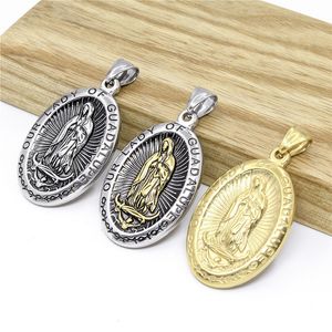 Roestvrij staal Golden Maagd Maria Hangschakel Christelijke ketting voor vrouwen Fashion Pendant Katholieke sieraden