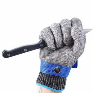 Roestvrij staal Grade 5 Anti-gesneden slijtage-resistente slachting Gardening Handbescherming Arbeidsverzekering STOER DRAAD GOVES 1PCS