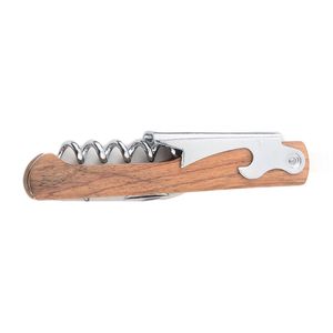 Roestvrij staal Hand-Held Deluxe Flesopener Houten Handvat Wijnopener Kurkentrekker Dubbele scharnierende obers Wijnflesopener DH0427