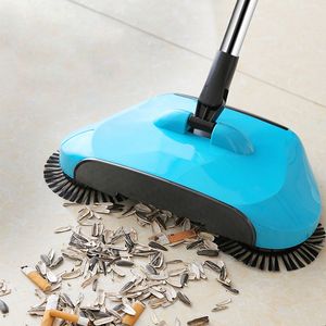 Roestvrijstalen hand-push sweeper stofzuiger vloerreiniger huishoudelijke keuken tapijt stof verwijderen telescopische magische bezem