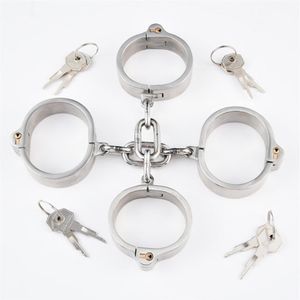 Rvs Handboeien Enkelboei Met Ketting Bondage Stealth Lock Ontwerp Handboeien Terughoudendheid Fetish sexy Tiys Voor Vrouwen Men315L