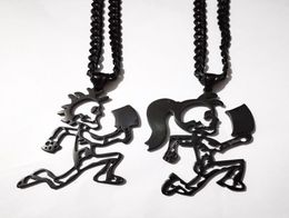 Hatchetman de acero inoxidable NEGRO juggalette Esqueleto 2quot Ssteel CHARM INSANE CLOWN POSSE TWIZTID RARE negro Cadena de acera neckl1020802