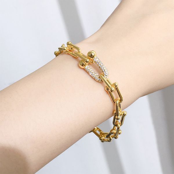 Acier inoxydable coeur U forme T bracelets bracelets avec cristal pour femmes mode véritable bijoux or rose/argent/or amour bracelet émail fête cadeau