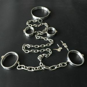 Bondage roestvrijstalen staal zware handhand mouw enkel slaaf kraag manchet ketting shackle #87