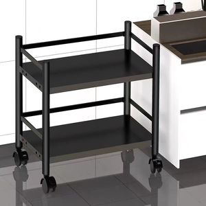 Pintura de acero inoxidable de alta temperatura Sala de estar Dormitorio Estantería de cocina Estantería multicapa de suelo a techo para microondas con almacenamiento con ruedas Estantería para ropa