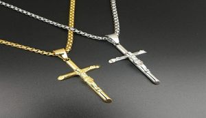 Hip Hop en acier inoxydable Jewlery Jesus Pendant Collier Men Femmes Femmes Street Dance Rock Rock Rock Boys Accessoires Gold Steel2750483