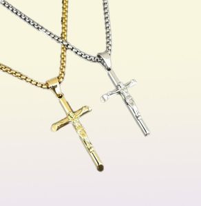 Roestvrij staal Hip Hop Jezus Jezus Pendant ketting Men Women Street Dance Rock Rapper Boys Accessories Gold Steel 334 N25627500