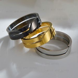 Anillo hueco de acero inoxidable, anillos mecánicos Punk, joyería de moda para hombres y mujeres, regalo, oro negro