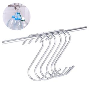 Crochets en acier inoxydable en forme de S Outils de cuisine pour la maison Garde-corps en métal Crochet de suspension multifonction pratique 25 * 70MM