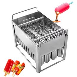 Roestvrij stalen stalen ijspoperbestanden Pop maken Mold Tools Set Ice Lolly Molds, Ice Lollipop Mold Sets, Popsicle Machine Mold Sets