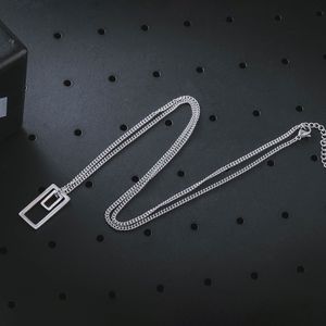 Roestvrij staal Inspirerende ketting verzilverd gegraveerde vierkante hanger kralen ketting kettingen voor vrouwen meisjes