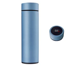 Bouteille d'eau de couvercle intelligente en acier inoxydable Thermos Thermos Tobe Température Affichage Vacuum Portable Écran LED Soulle Café Isolation Tasses Tobus Hy0009