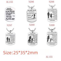 Roestvrij stalen sieraden armband ketting gegraveerd label kettingloze aangepaste hanger handgemaakt voor familie en drop-levering Dhtdf