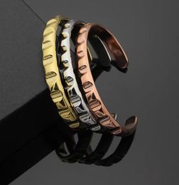 Roestvrijstalen sieraden Designer Bracelet Saw Blade Opening Bracelet Mens Gold Armbanden Boerbakken Fashion Cuff Bracelet3646782