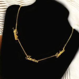 Roestvrij stalen sieraden voor vrouwen Aangepaste ketting met meerdere namen Gepersonaliseerde aangepaste 1-5 naam Choker Memorial Day Sieraden Geschenken 240221