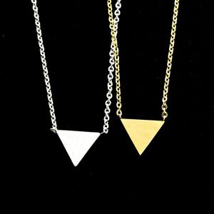 Acier inoxydable Ketting Or Rempli Géométrique Triangle De La Mort Pendentif Collier Femmes Hommes Minimaliste Bijoux Amis Cadeaux Colliers