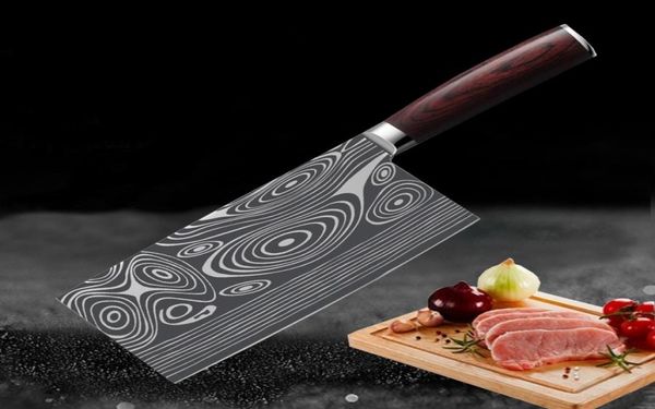 Cuisine en acier inoxydable 7cr veines laser lame couteau à couteau coupant viande coute à couteau à couteau fruit bouchers couteaux 3442044