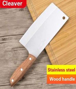 Cuisine en acier inoxydable couteau de chef viande de viande de viande de bouchette de bouchette de bouchette à légumes couteau de cuisine avec poignée en bois 9101696