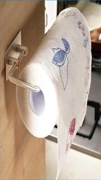 Porte-rouleau de papier de cuisine en acier inoxydable, porte-serviettes en papier de cuisine, sans perçage, crochets collants 3M J153723710254